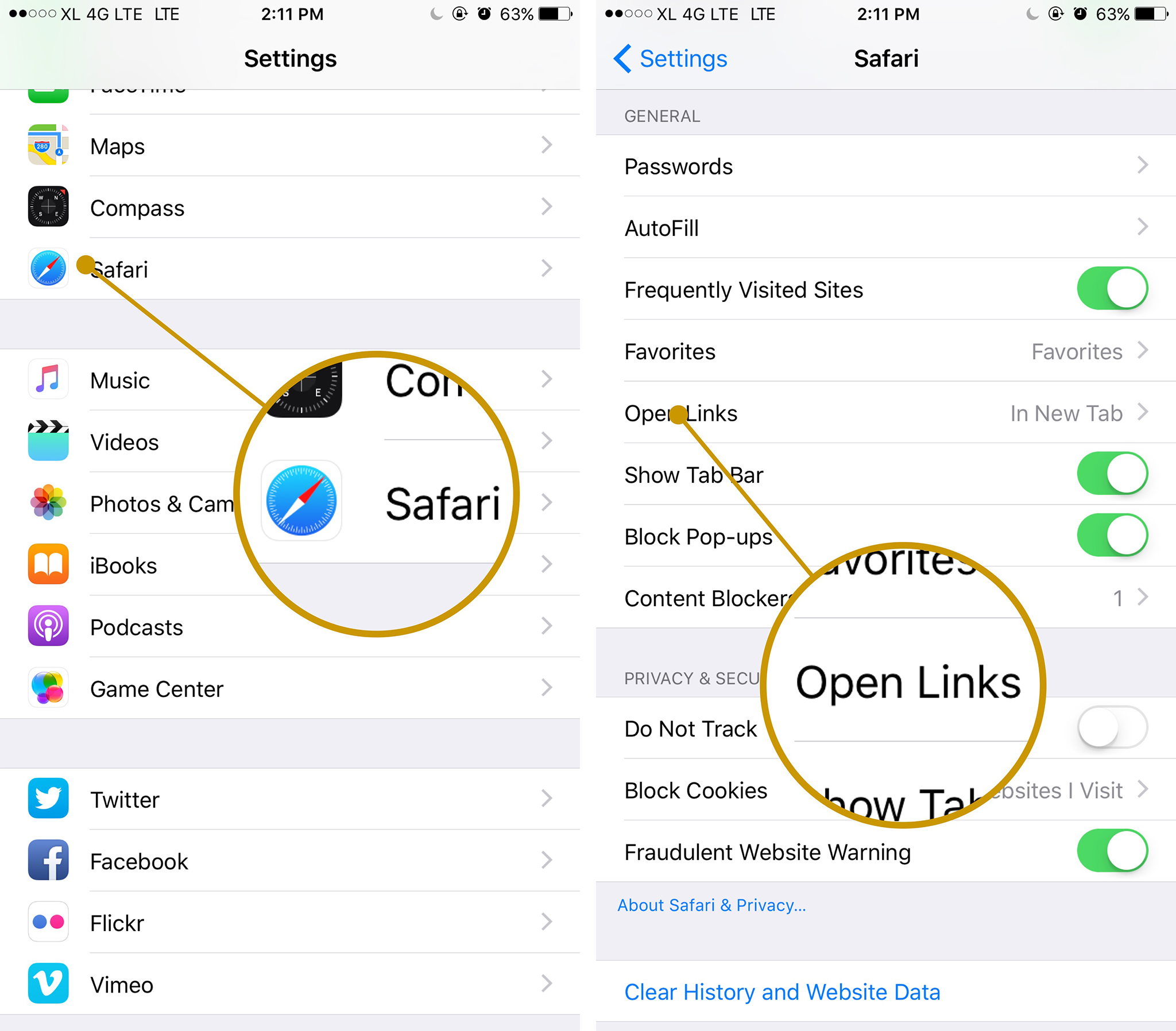 Tips membuka tab baru di latar belakang pada Safari