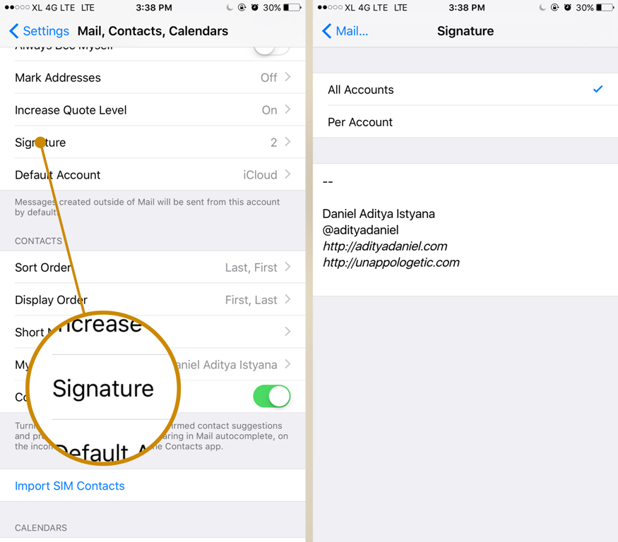 Tips mengatur akun Gmail di iPhone/ iPad beserta signaturenya