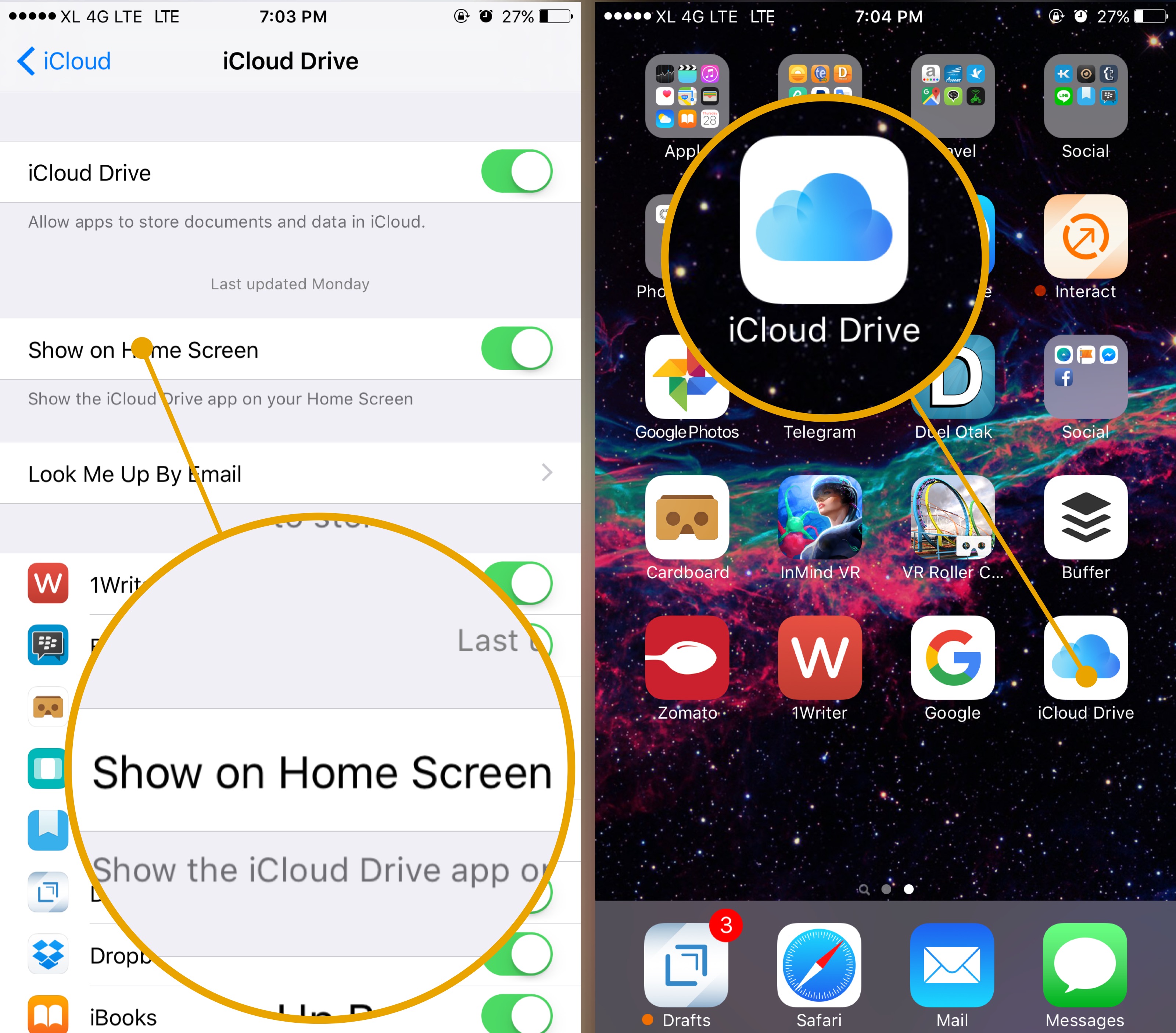 Tips menampilkan aplikasi iCloud Drive di iPhone/ iPad