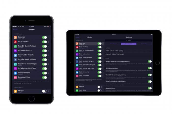 Menggunakan 1Blocker sebagai content blocker di iPhone dan iPad