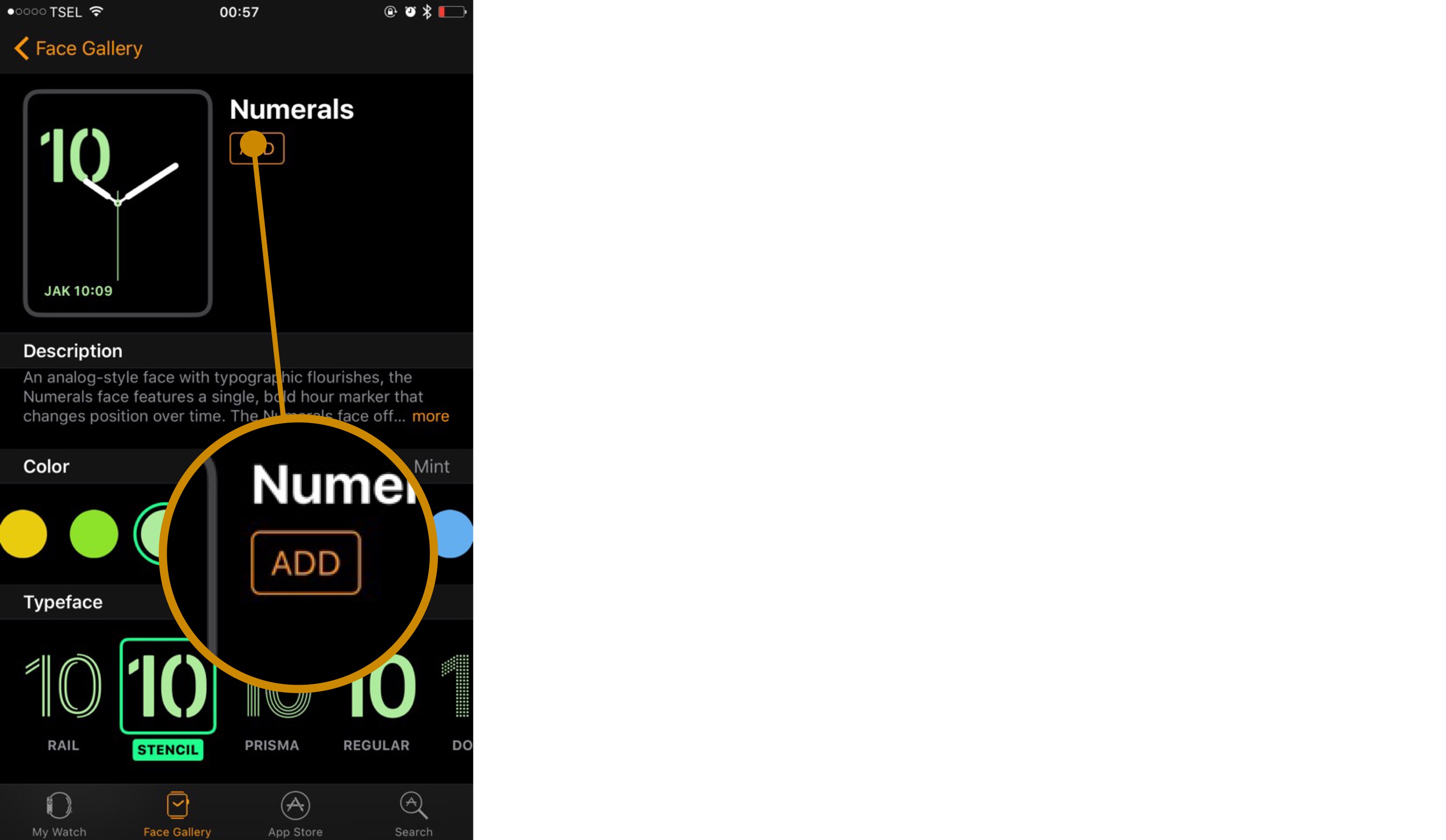 Mengelola watch face lewat aplikasi Watch di iOS 10
