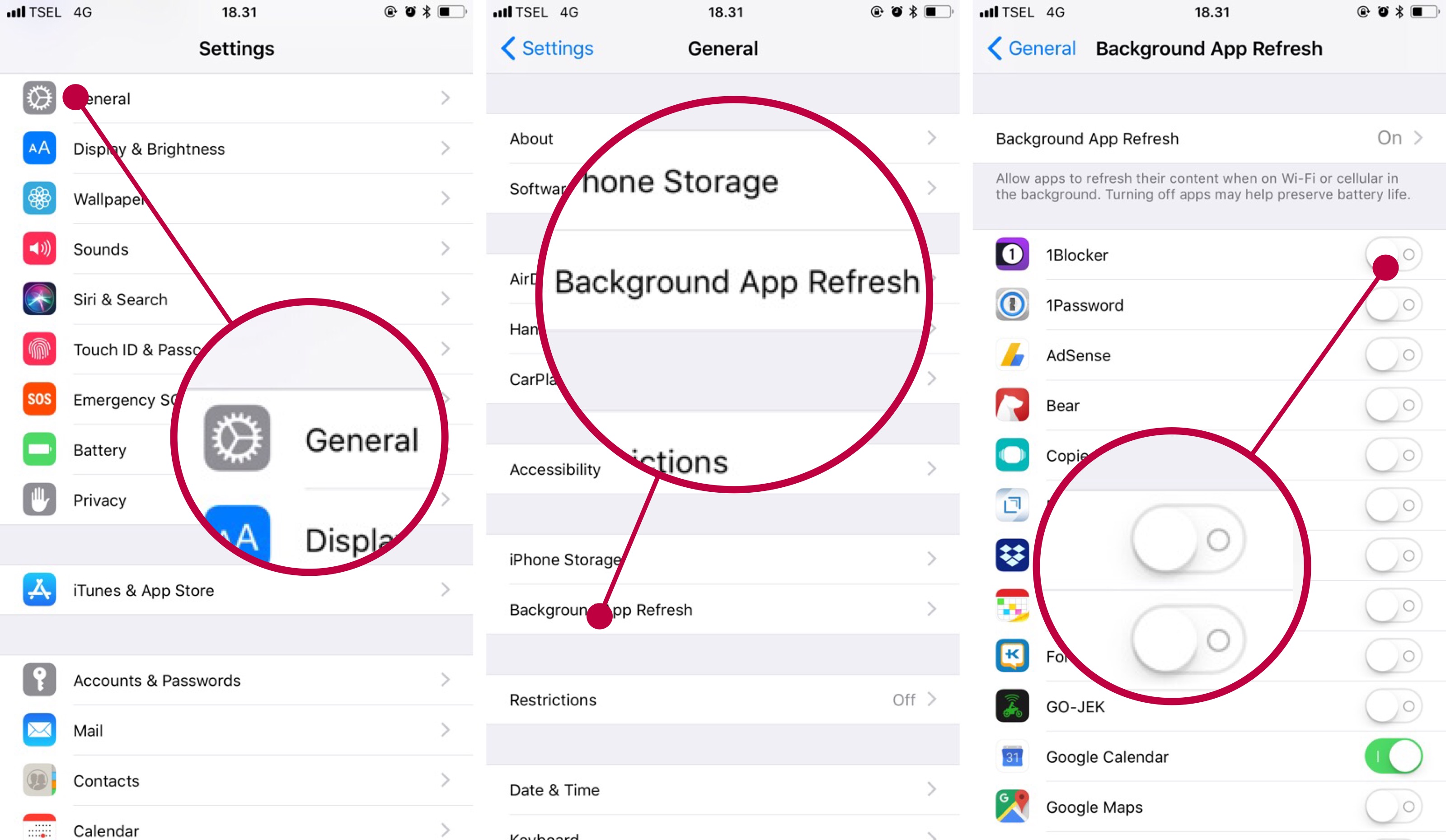 Background App Refresh, pertolongan pertama ketika baterai iPhone boros