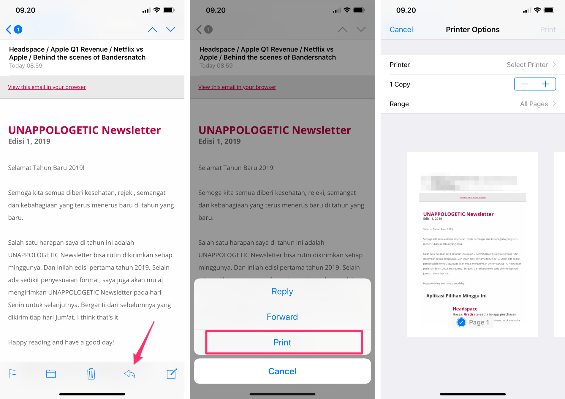 Cara menyimpan email jadi PDF di iPhone